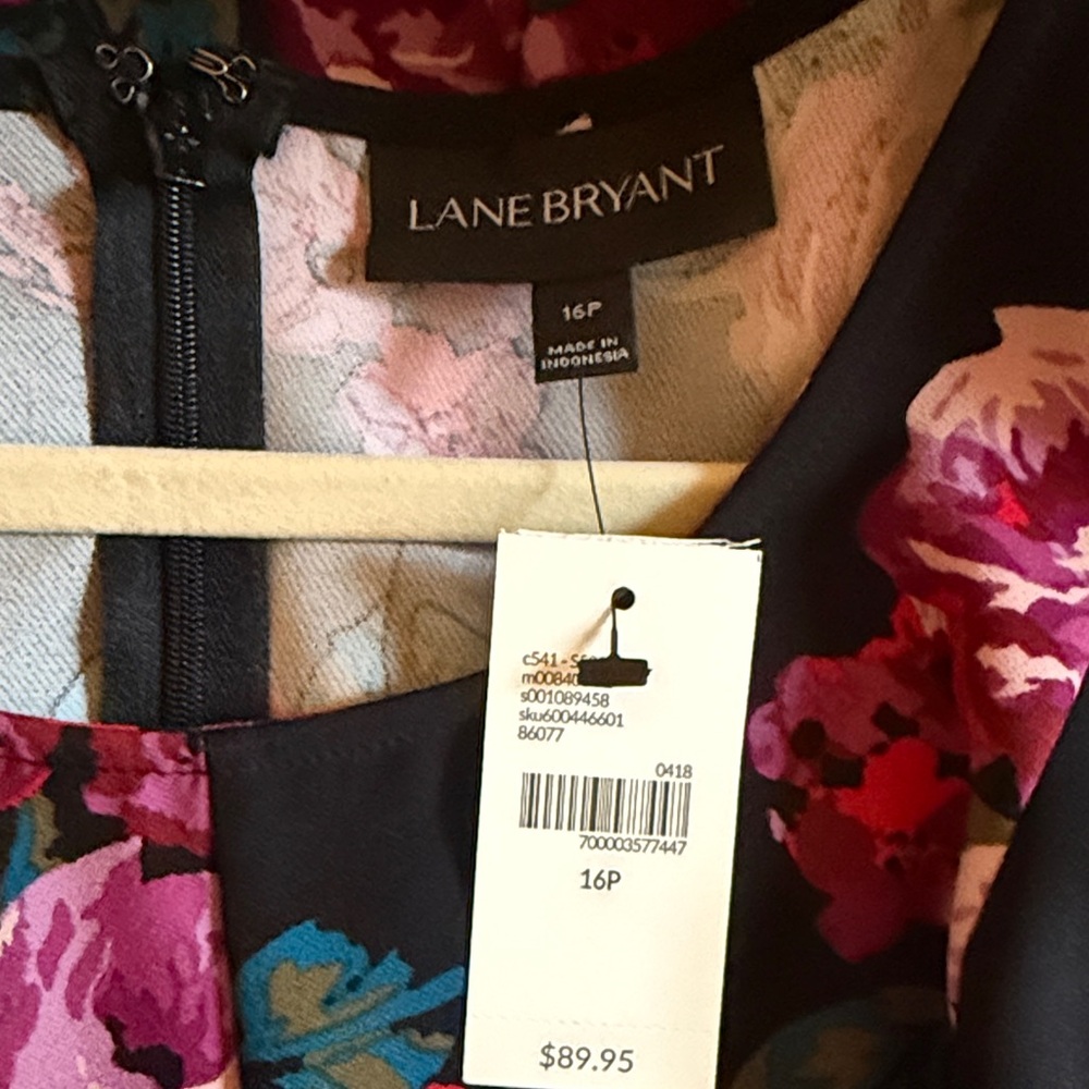 Lane Bryant Black and Purple Floral Midi Dress - Picture 6 of 8